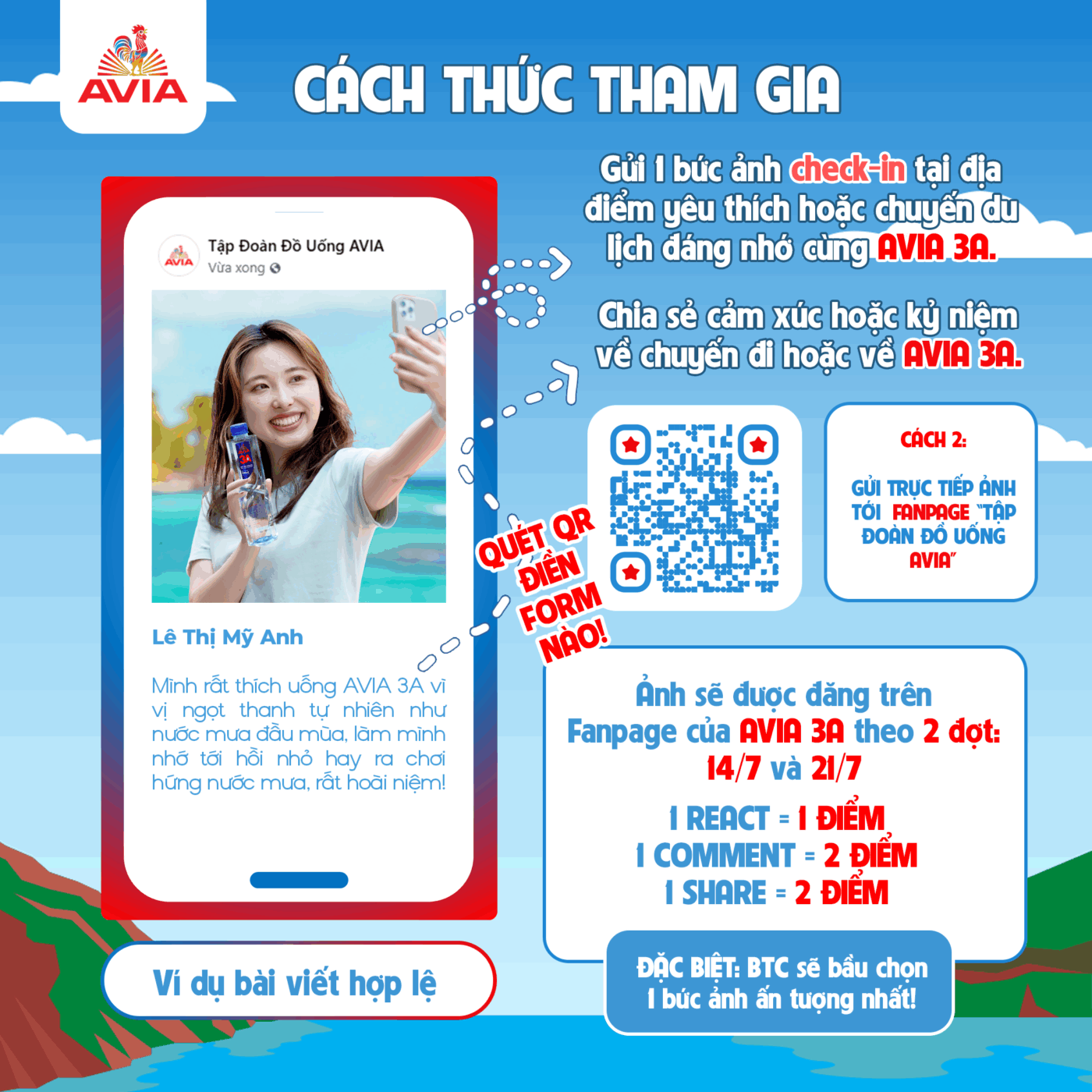 Cách tham gia Minigame "Cùng AVIA 3A đi muôn nơi"